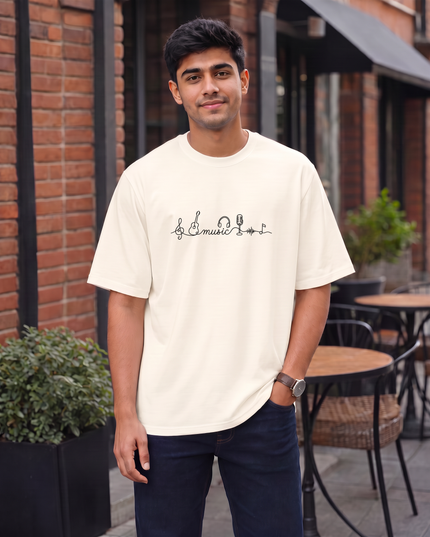 Music Elements Stylish Men's Oversized Classic T-Shirt