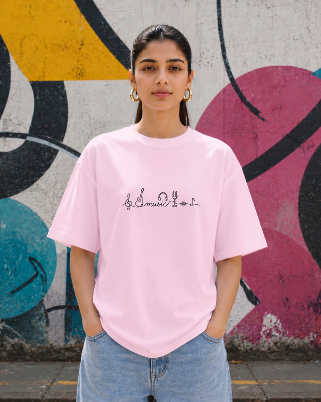 Music Elements Stylish Women's Oversized Classic T-Shirt