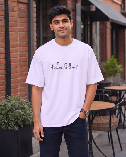 Music Elements Stylish Men's Oversized Classic T-Shirt