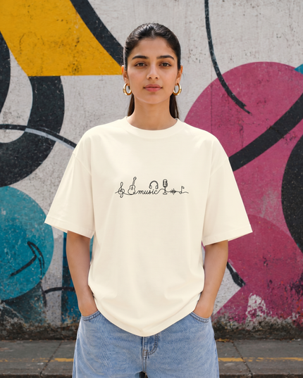 Music Elements Stylish Women's Oversized Classic T-Shirt