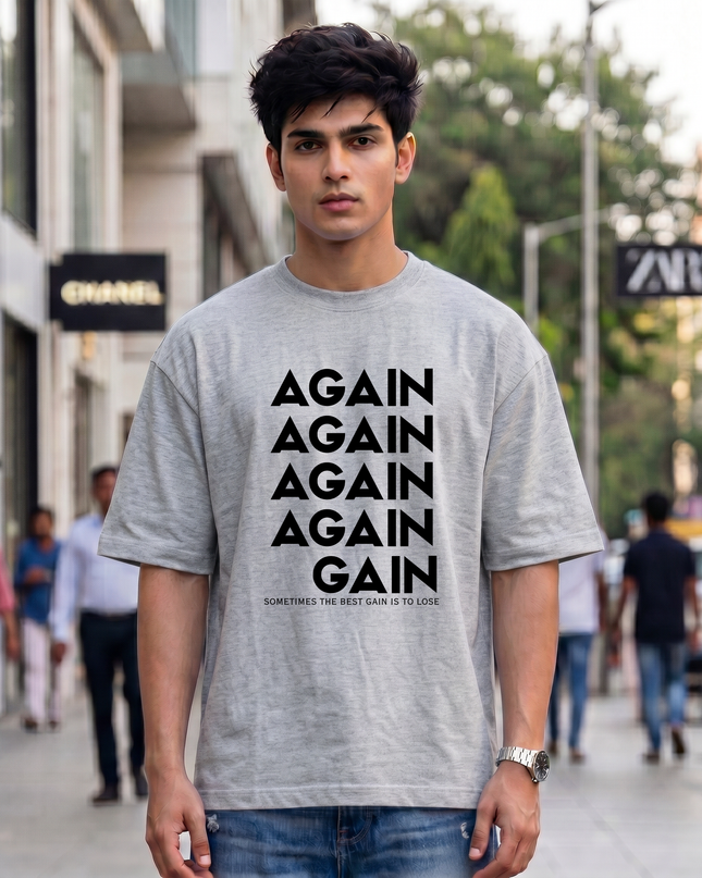 Again To Gain Graphic Unisex Oversized Classic T-Shirt