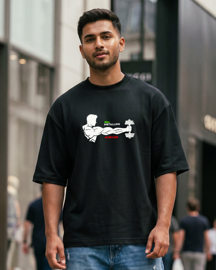 Installing Muscles Graphic Unisex Oversized Classic T-Shirt