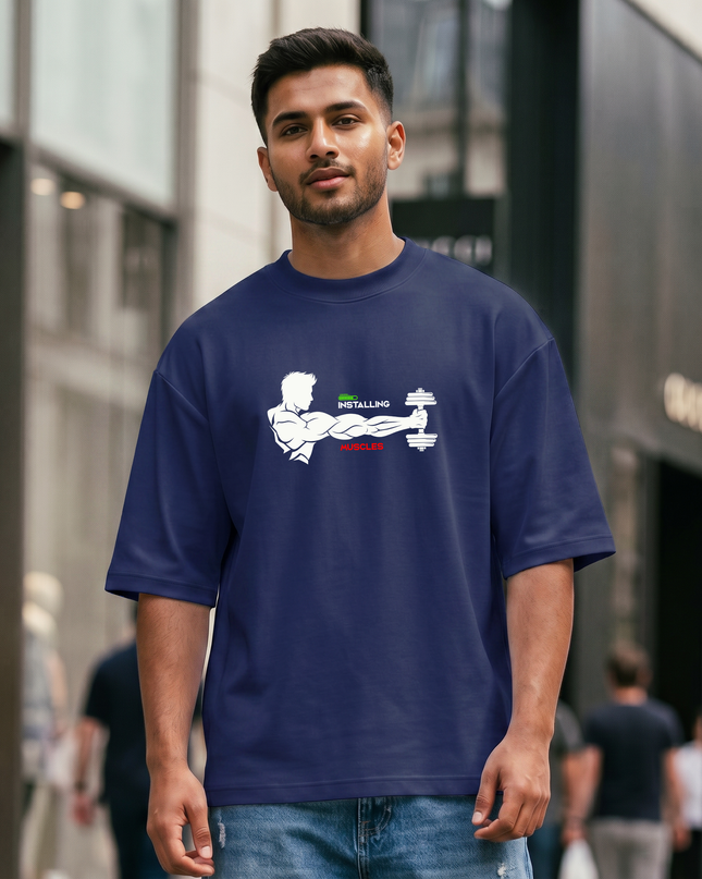 Installing Muscles Graphic Unisex Oversized Classic T-Shirt