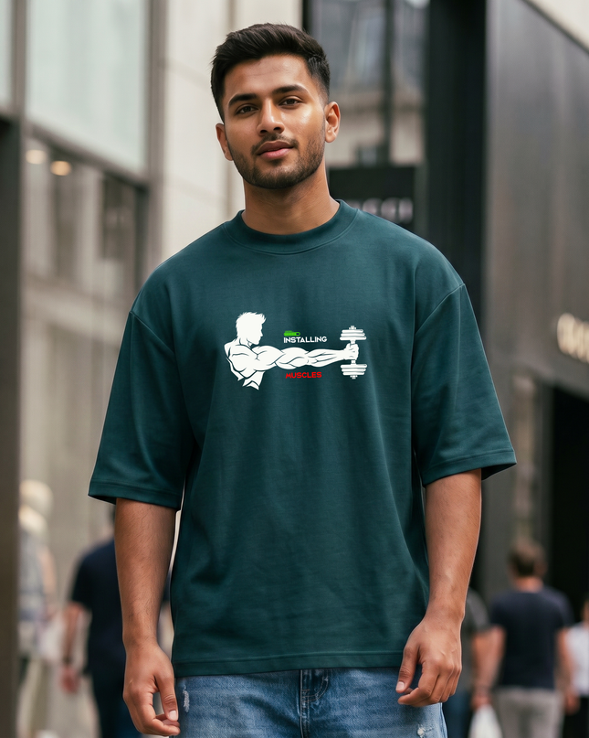 Installing Muscles Graphic Unisex Oversized Classic T-Shirt