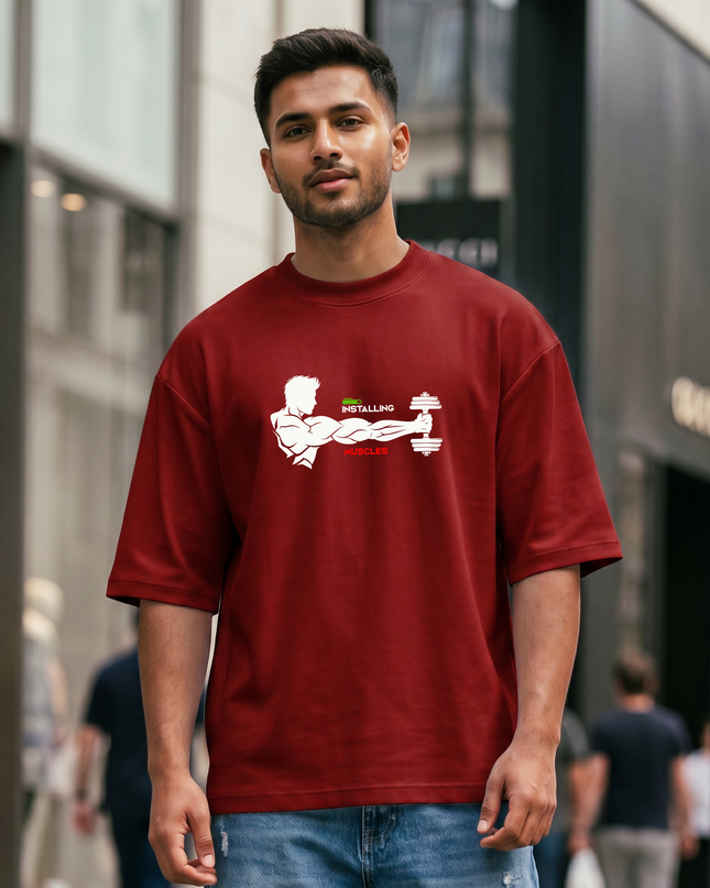 Installing Muscles Graphic Unisex Oversized Classic T-Shirt