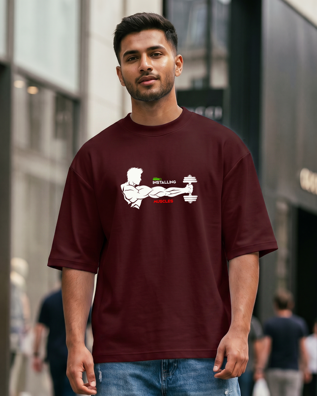 Installing Muscles Graphic Unisex Oversized Classic T-Shirt