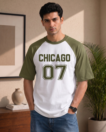 Chicago 07 Men's Oversized Raglan T-Shirt