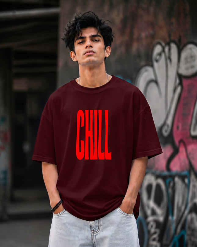 Chill Typography Unisex Oversized Classic T-Shirt