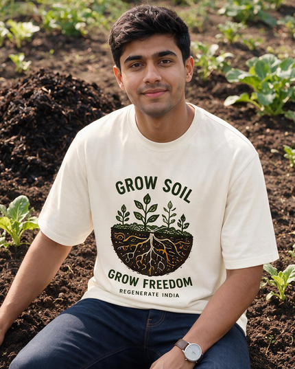 Grow Soil Grow Freedom Graphic Oversized Classic T-Shirt