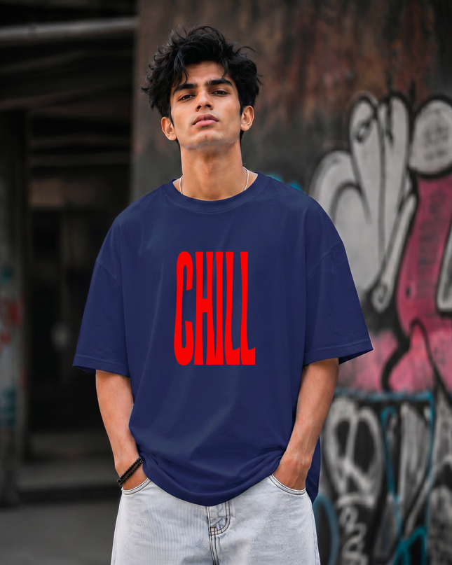 Chill Typography Unisex Oversized Classic T-Shirt