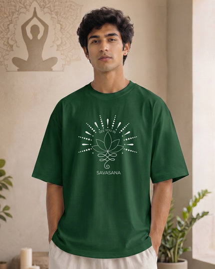 Savasana Lotus Graphic Unisex Oversized Classic T-Shirt
