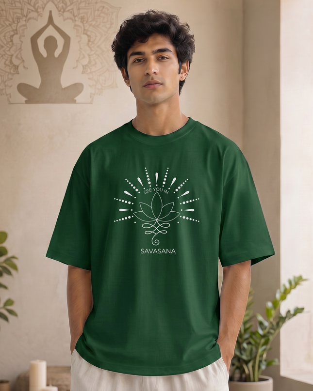 Savasana Lotus Graphic Unisex Oversized Classic T-Shirt