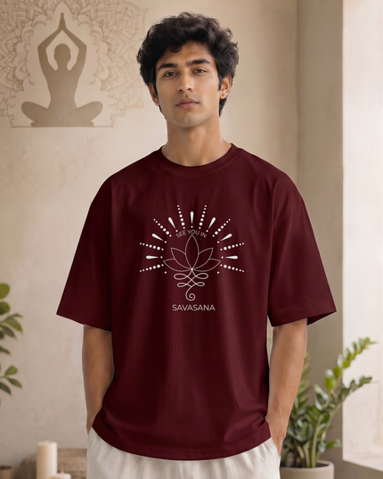 Savasana Lotus Graphic Unisex Oversized Classic T-Shirt