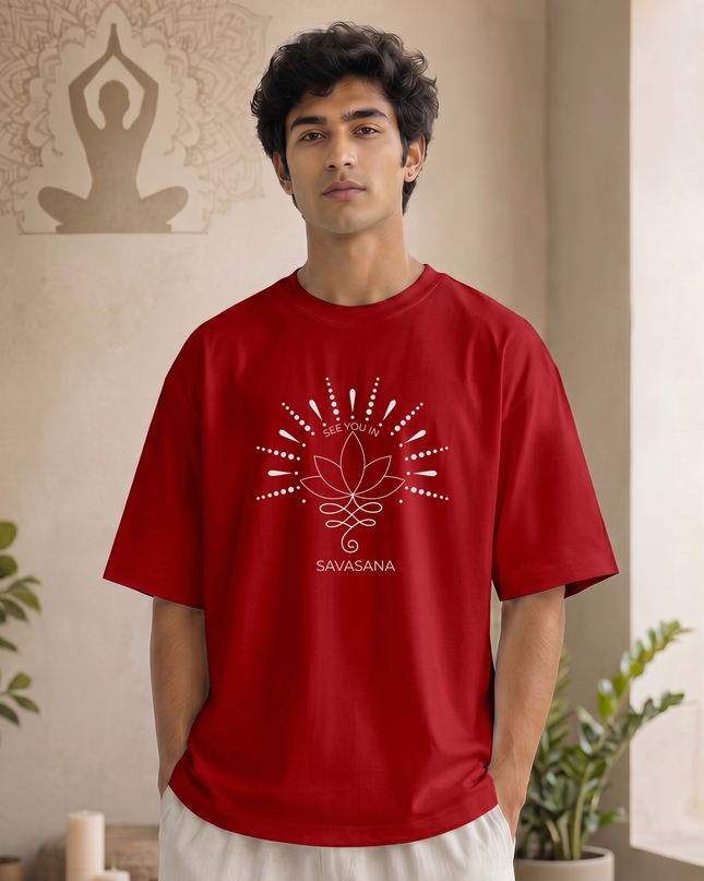 Savasana Lotus Graphic Unisex Oversized Classic T-Shirt