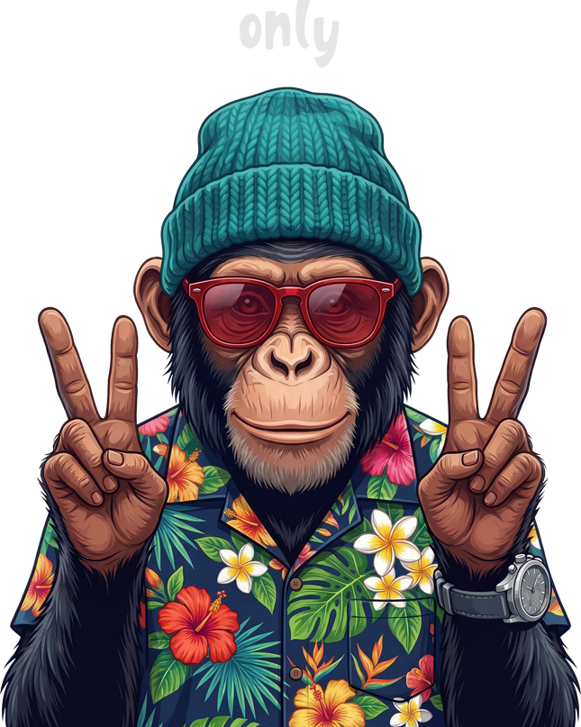 Good Vibes Only Monkey - Unisex Classic Crew T-Shirt