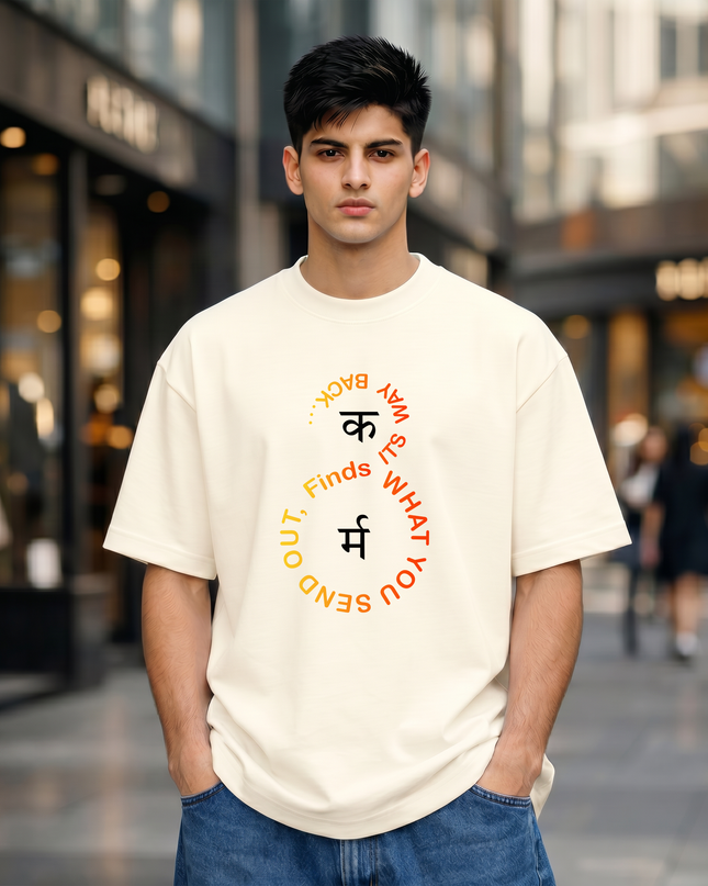 What You Send Out Finds Its Way Back Graphic Unisex Oversized Classic T-Shirt
