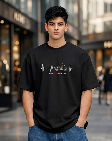 Heartbeat Rider Stylish Unisex Oversized Classic T-Shirt