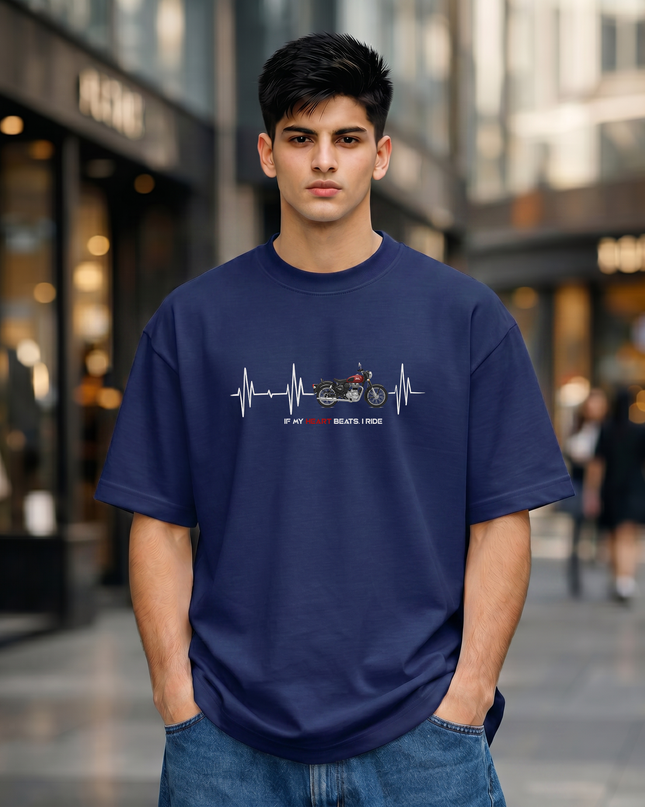Heartbeat Rider Stylish Unisex Oversized Classic T-Shirt