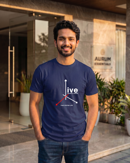 Live Before It Passes Motivational Print Classic Crew T-Shirt