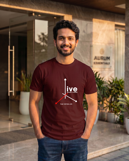 Live Before It Passes Motivational Print Classic Crew T-Shirt