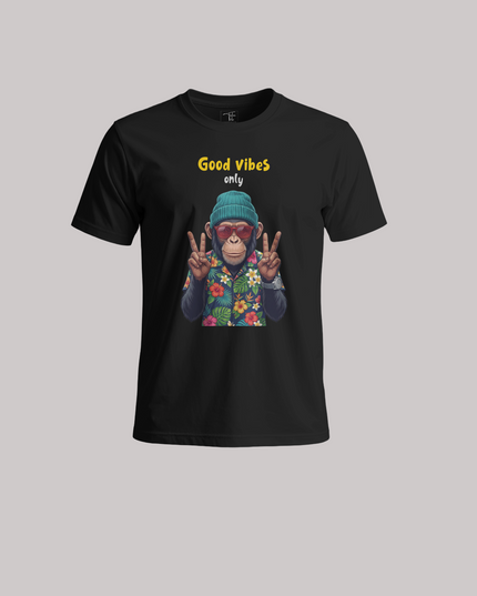Good Vibes Only Monkey - Unisex Classic Crew T-Shirt