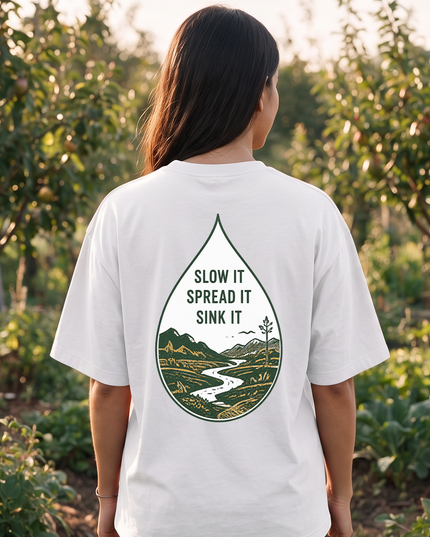 Water First Every Drop Counts Print Women's Oversized Classic T-Shirt