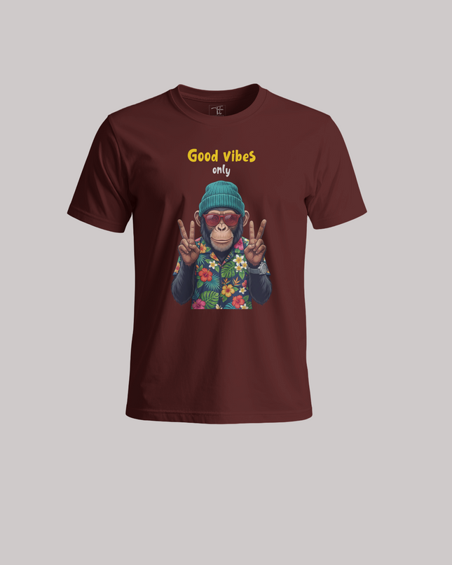 Good Vibes Only Monkey - Unisex Classic Crew T-Shirt