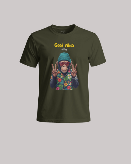 Good Vibes Only Monkey - Unisex Classic Crew T-Shirt
