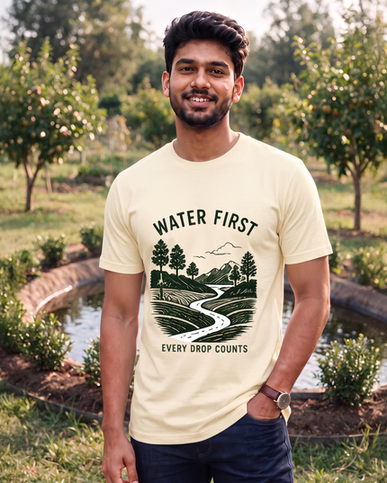 Water First Every Drop Counts Graphic Classic Crew T-Shirt