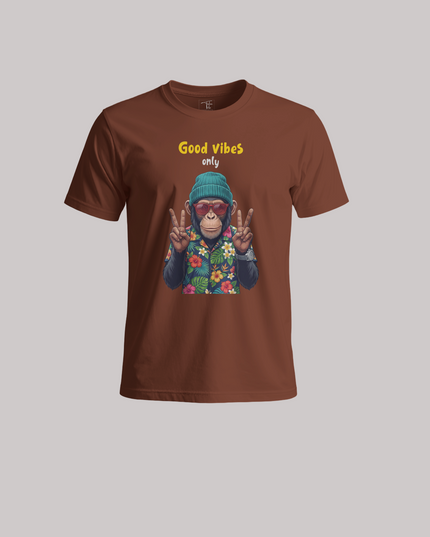 Good Vibes Only Monkey - Unisex Classic Crew T-Shirt