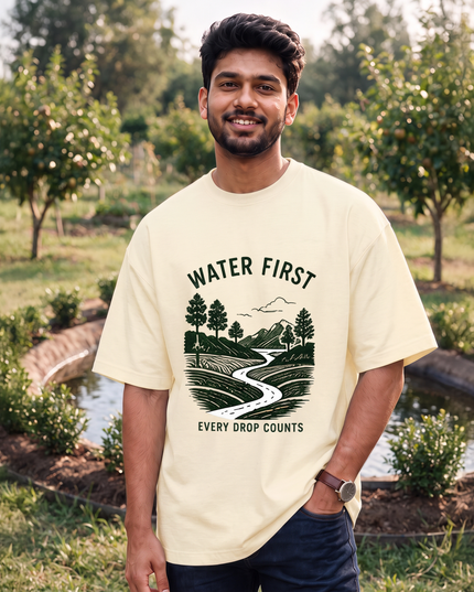 Water First Every Drop Counts Oversized Classic T-Shirt