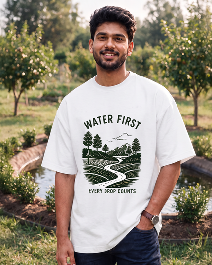 Water First Every Drop Counts Oversized Classic T-Shirt