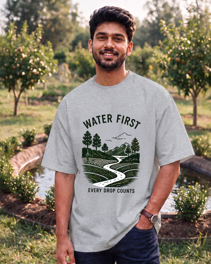 Water First Every Drop Counts Oversized Classic T-Shirt