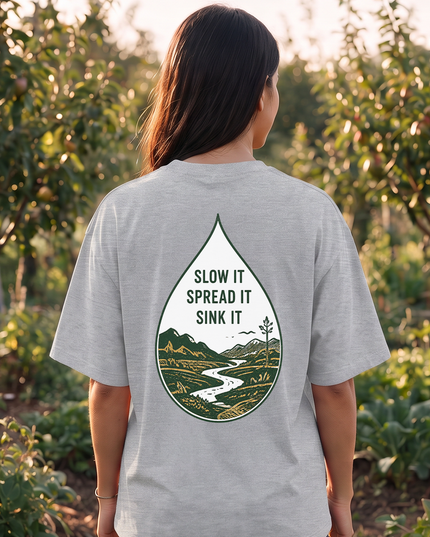 Water First Every Drop Counts Print Women's Oversized Classic T-Shirt