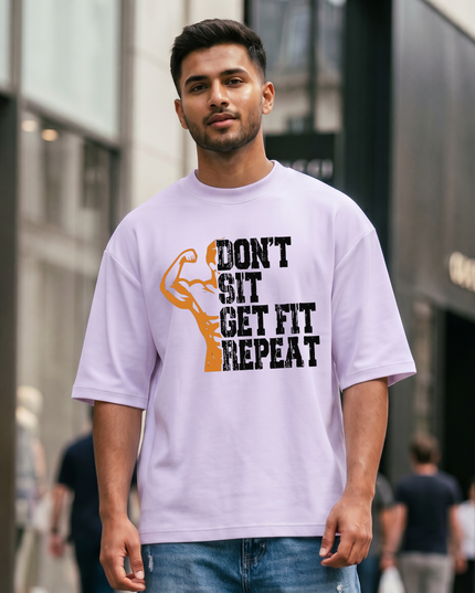 Don't Sit Get Fit Repeat Unisex Oversized Classic T-Shirt