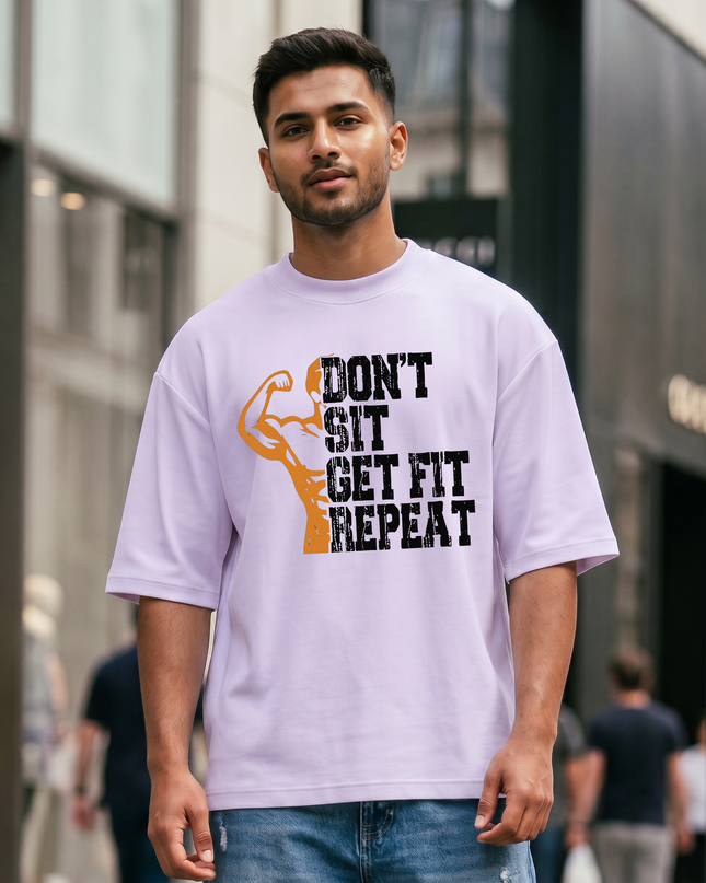 Don't Sit Get Fit Repeat Unisex Oversized Classic T-Shirt