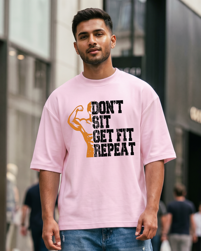 Don't Sit Get Fit Repeat Unisex Oversized Classic T-Shirt