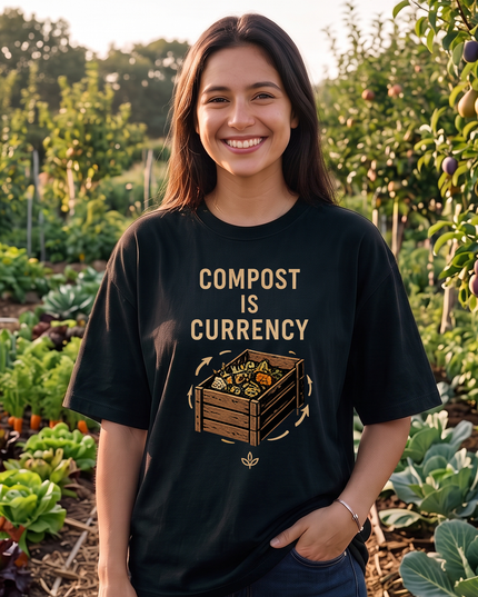 Compost Is Currency Graphic Oversized Women's Classic T-Shirt