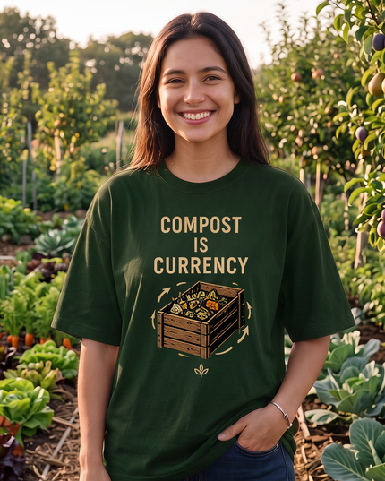 Compost Is Currency Graphic Oversized Women's Classic T-Shirt