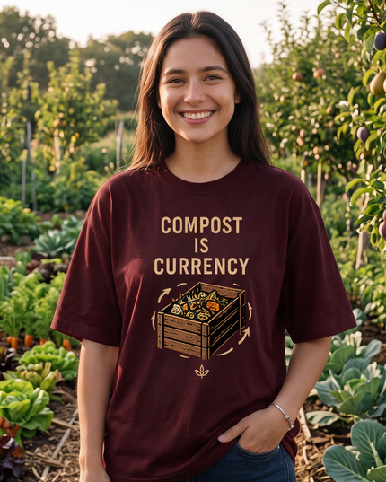 Compost Is Currency Graphic Oversized Women's Classic T-Shirt