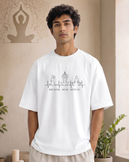 Breathe Beat Repeat Unisex Oversized Classic T-Shirt
