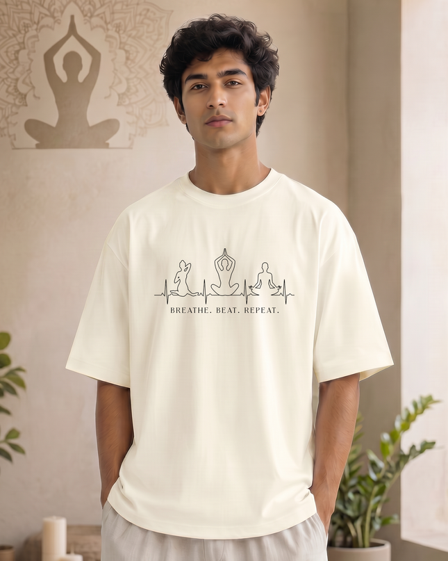 Breathe Beat Repeat Unisex Oversized Classic T-Shirt