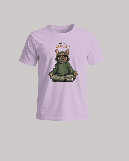 Who Cares Dog Graphic Chill Vibe Unisex Classic Crew T-Shirt