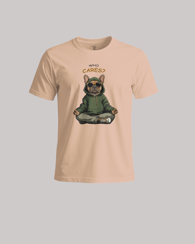 Who Cares Dog Graphic Chill Vibe Unisex Classic Crew T-Shirt