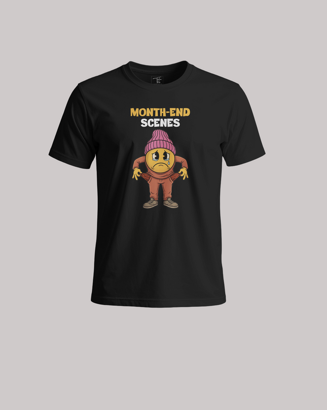 Month End Scenes Funny Graphic Unisex Classic Crew T-Shirt
