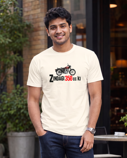 Zindagi 350 CC Ki Print Classic Crew T-Shirt