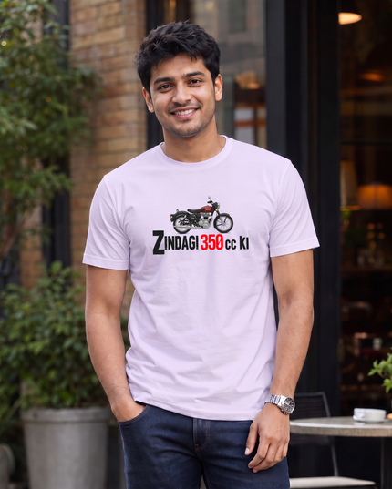 Zindagi 350 CC Ki Print Classic Crew T-Shirt