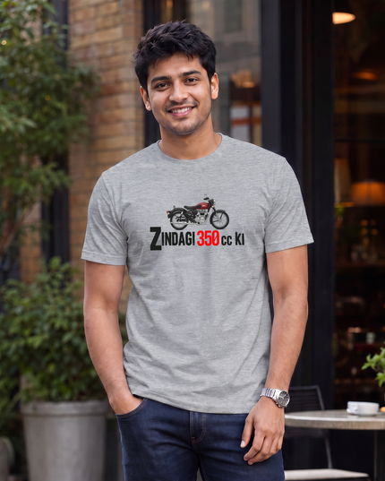 Zindagi 350 CC Ki Print Classic Crew T-Shirt