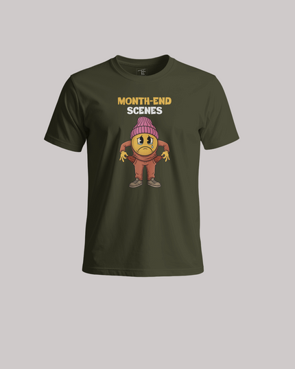 Month End Scenes Funny Graphic Unisex Classic Crew T-Shirt