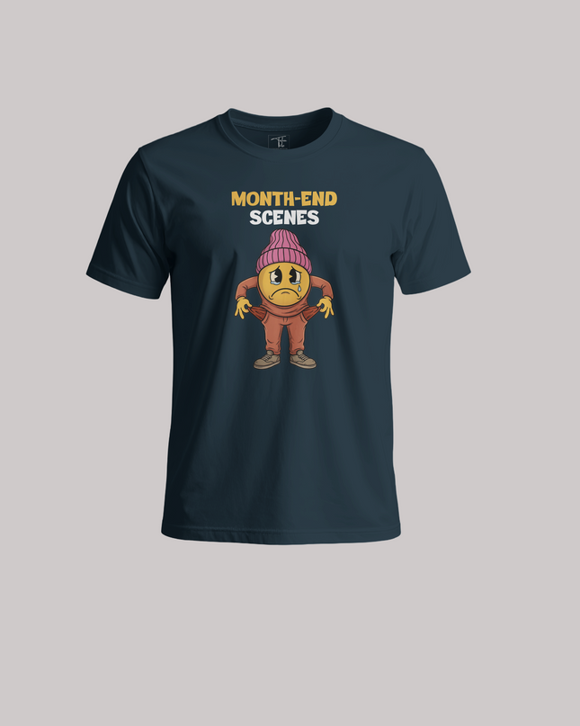Month End Scenes Funny Graphic Unisex Classic Crew T-Shirt